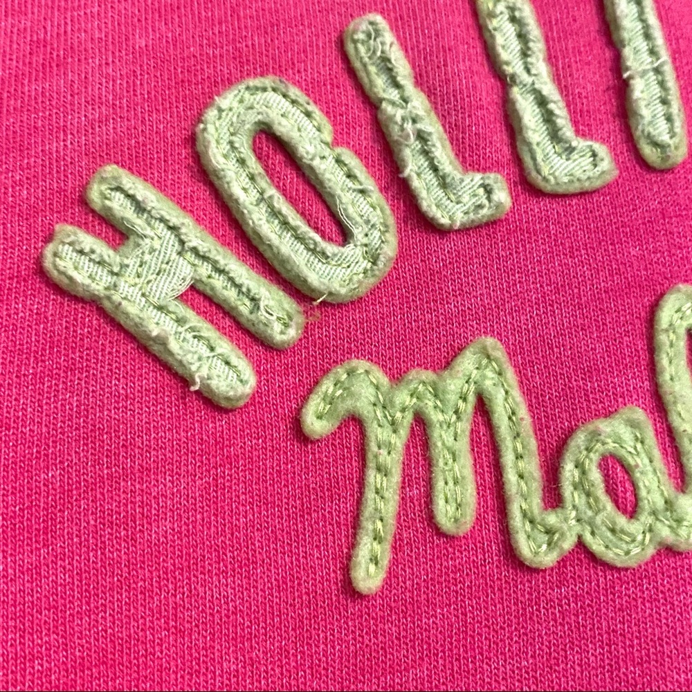 Hollister Malibu Pink Fleece Zip Front Hoodie Sweatshirt Logo Raised Lettering M - Picture 3 of 5
